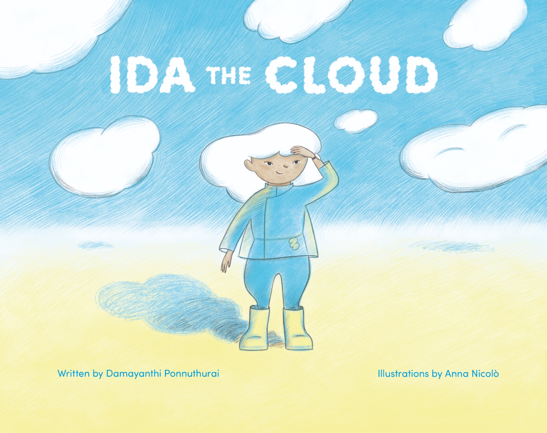 Ida the Cloud — cover illustration of a girl with cloud hair in a sunlit field